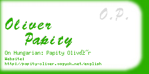 oliver papity business card